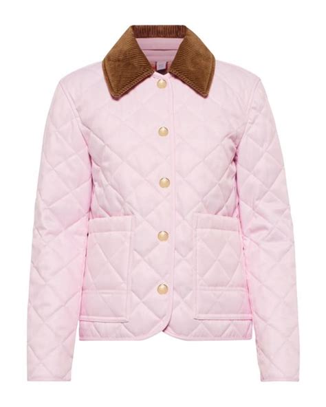 burberry quilted colin jacket pink|Burberry cashmere cape coat.